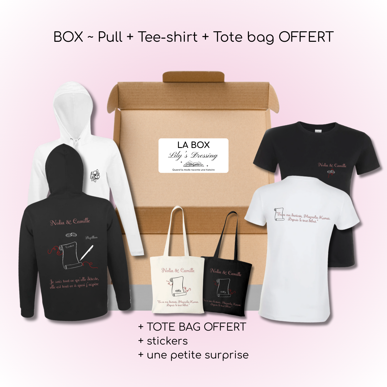Box - Un printemps pour te succomber 🩷 (Pull + Tee-shirt + Tote bag OFFERT)